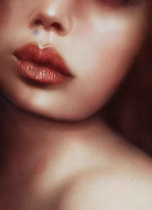 Image similar to a portrait of scarlett johannson, big eyes, plump lips, detailed faces, beautiful, rich deep colours masterpiece, golden hour, sharp focus, ultra detailed, by leesha hannigan, ross tran, thierry doizon, kai carpenter, ignacio fernandez rios