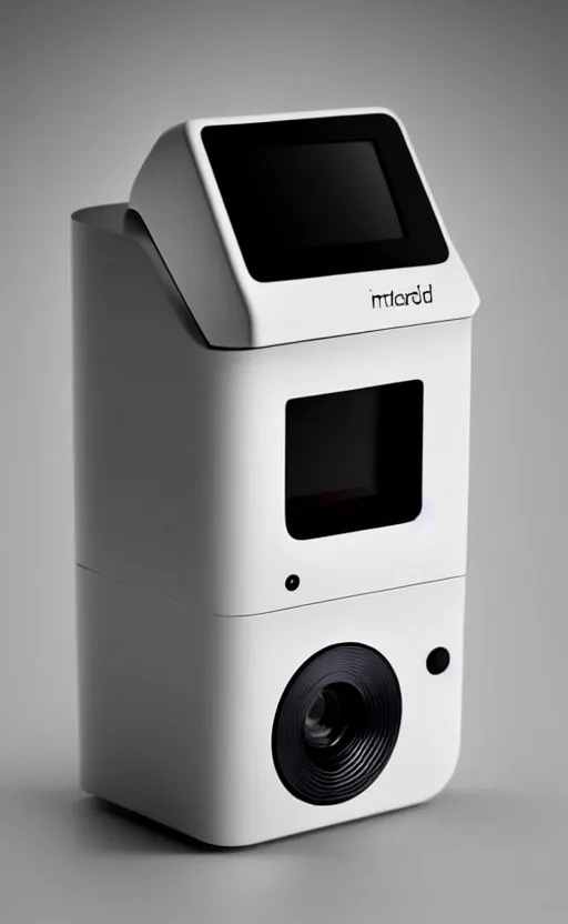 Image similar to a stylish electric polaroid camera ; designed by marc newsom, zaha hadid, blonde, joseph and joseph, dieter rams ; natural materials ; industrial design ; behance ; le manoosh ; pinterest ; if design award ; reddot design award