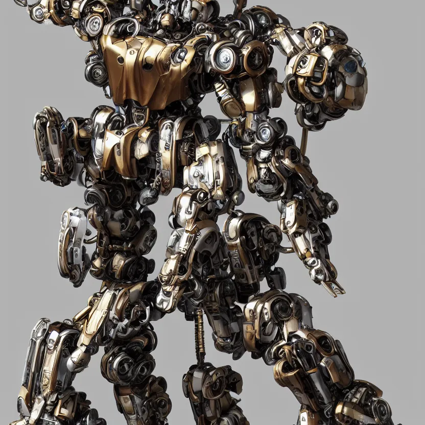 Prompt: hyper realistic mixed midea portrait of a beautiful mechanical steampunk gundam robot, stunning 3d render inspired art by kazuhiko nakamura and hajime sorayama, 8k octane beautifully detailed render, post-processing, extremely hyperdetailed, intricate futuristic mechanic parts, epic composition, maya, blender, grim yet sparkling atmosphere, cinematic lighting + masterpiece, trending on artstation,
