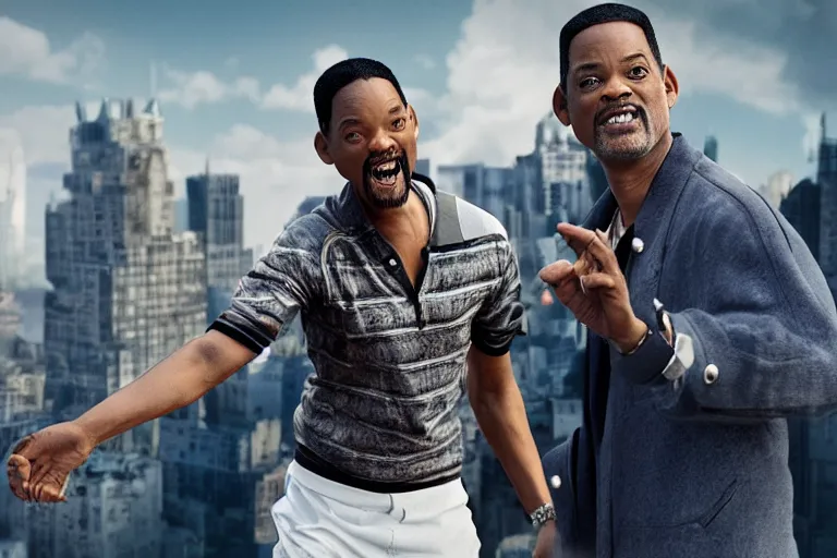 Image similar to will smith and chris rock together. ultra-detailed, 8k, octane render