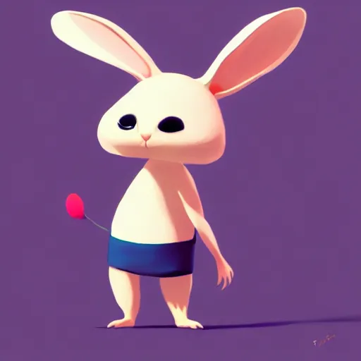Prompt: goro fujita illustration of a cute bunny, art by goro fujita, cartoon animals, plain drawing, concept art, sharp focus, artstation