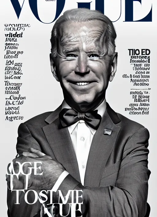 Image similar to biden as thrump, full body shot, set pieces, intricate set, vogue magazine, canon, highly realistic. high resolution. highly detailed. dramatic. 8 k. 4 k.