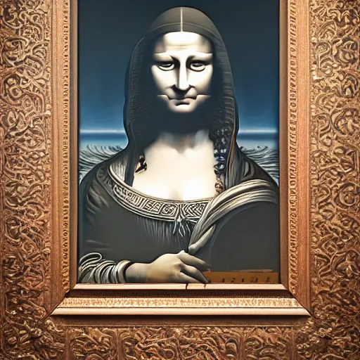 Image similar to monalisa by zdzisław beksiński, jeffrey smith and h.r. giger, oil on canvas, XF IQ4, f/1.4, ISO 200, 1/160s, 8K, RAW, unedited, symmetrical balance, in-frame