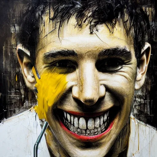 Image similar to portrait of a dentist with large, giant teeth, rotten teeth, yellow, broken, cavities, moldy by Mark Brooks and guy denning