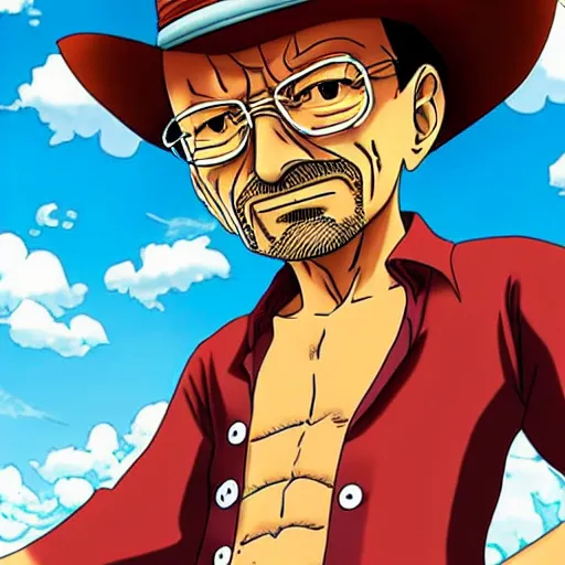 Image similar to walter white as luffy