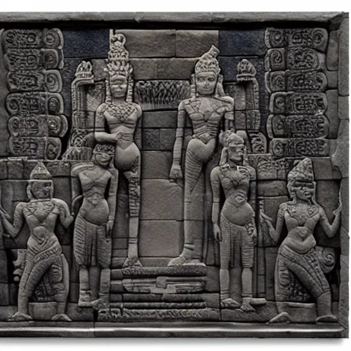 Prompt: Angkor wat bas relief new england Patriots
