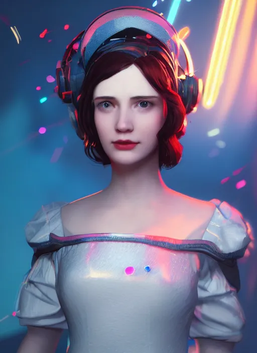 Image similar to Ada Lovelace full of colour, cinematic lighting, trending on artstation, 4k, hyperrealistic, focused, extreme details,unreal engine 5, cinematic, masterpiece