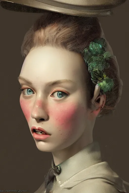 Image similar to hyper-detailed 3d render like an Oil painting, Female portrait art by Ray Caesar, trending on artstation, artstationHD, artstationHQ, 4k, 8k, octane render