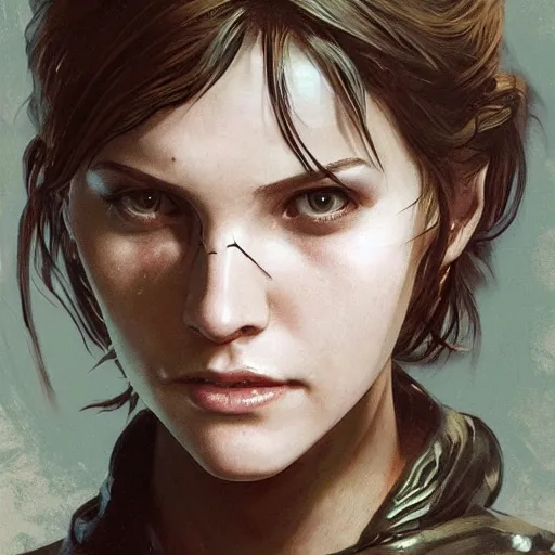 Image similar to Eveline from Resident evil 7, highly detailed, digital painting, artstation, concept art, smooth, sharp focus, illustration, ArtStation, art by artgerm and greg rutkowski and alphonse mucha and J. C. Leyendecker and Edmund Blair Leighton and Katsuhiro Otomo and Geof Darrow and Phil hale and Ashley wood and Ilya repin and Charlie Bowater