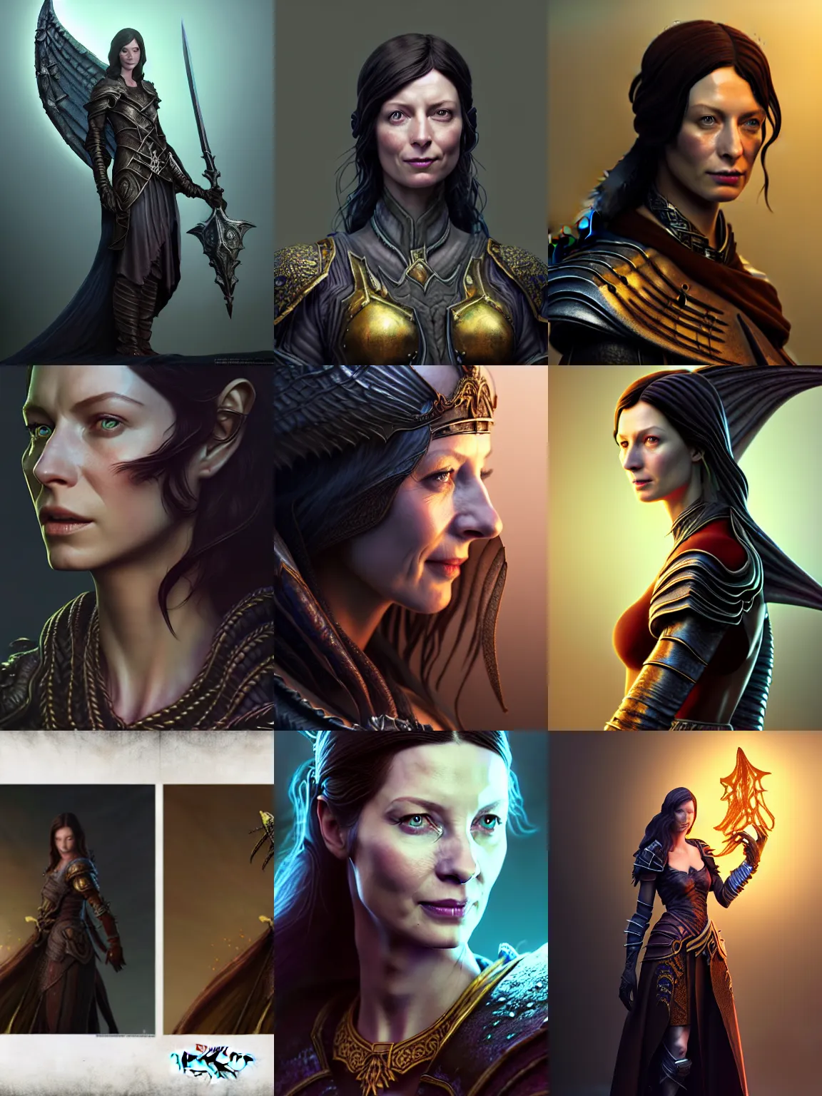 Prompt: caitriona balfe, warcraft, dark souls : : illustrated by artgerm, moebius : : quixel megascans, ray - tracing, redshift render, 8 k, insanely detailed and intricate, elegant, design, weta digital, imaginefx, photorealism, character design