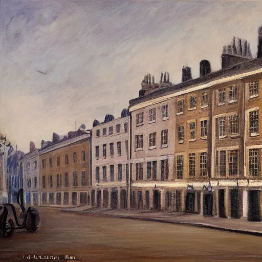 Prompt: A painting of ten downing street 1900, 4k Ultra HD