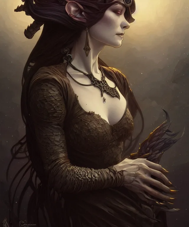 Image similar to cottagecore Midna Twili portrait, dark surrealism , fantasy, intricate, elegant, highly detailed, digital painting, artstation, concept art, smooth, sharp focus, illustration, art by artgerm and greg rutkowski and alphonse mucha