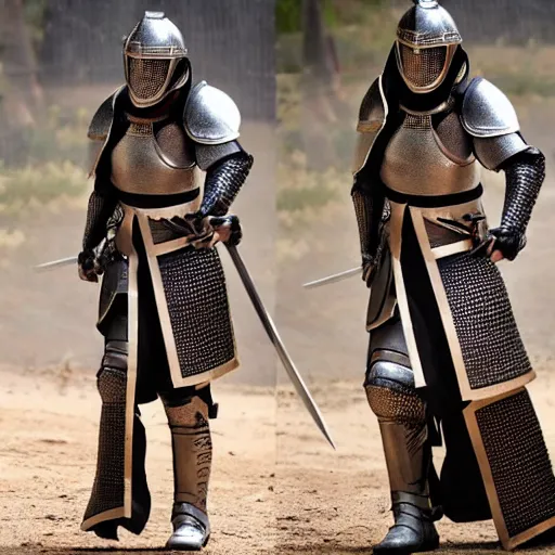 Prompt: Selena gomez in knight armor