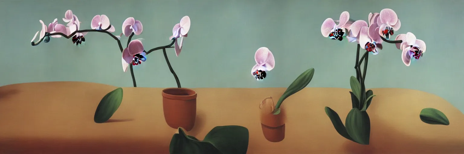 Image similar to orchid painting magritte
