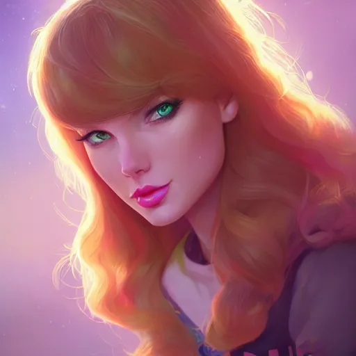 Image similar to a portrait of a beautiful april o'neil and taylor swift, art by lois van baarle and loish and ross tran and rossdraws and sam yang and samdoesarts and artgerm and saruei, digital art, highly detailed, intricate, sharp focus, trending on artstation hq, deviantart, unreal engine 5, 4 k uhd image