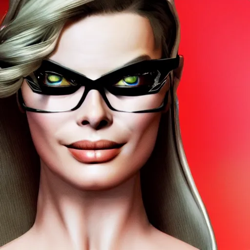 Image similar to Margot Robbie as Bayonetta ultra high quality 8k hyperdetailed photorealism