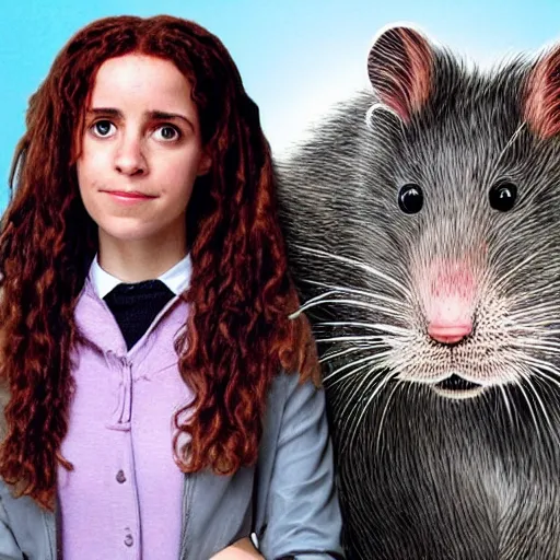 Image similar to hermione and a giant rat