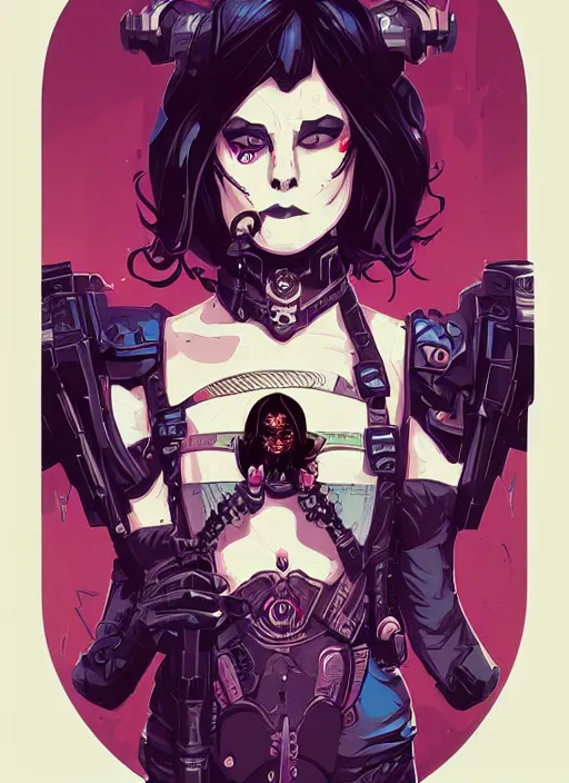 Image similar to beautifull goth maiden, cute face. warhammer, cyberpunk, artstation, art by petros afshar, tom whalen, laurie greasley and greg rutkowski and ilya kuvshinov