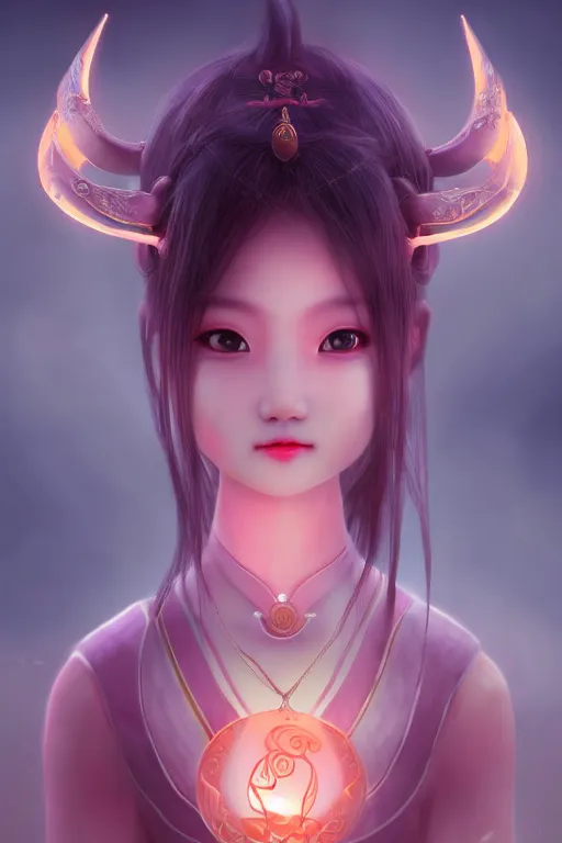 Image similar to cute nezha, mainland china, soft lights, cinematic, character concept design, highly detailed, volumetric light, symmetrical portrait, by new gods : nezha reborn, nezha : birth of the demon child, i am nezha, 8 k - - wallpaper