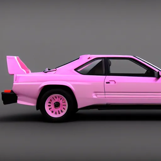 Image similar to pink toyota hachiroku ae 8 6, real photo, posed, full body, instagram photo, zbrush sculpt, octane render, houdini, vfx, cinematic atmosphere, 8 k, unreal engine 5, ultra detailed, photorealistic, ultra realistic
