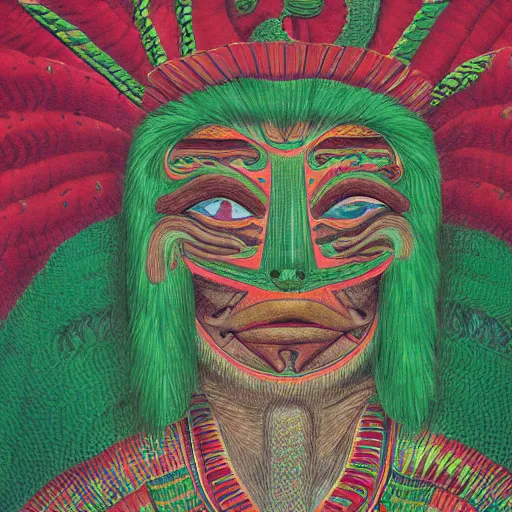 Image similar to portrait of quetzalcoatl