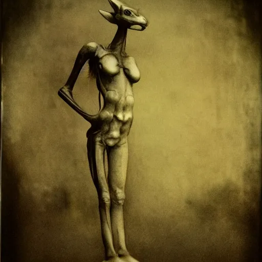 Prompt: wet plate photography, mewtwo, beksinski, giger