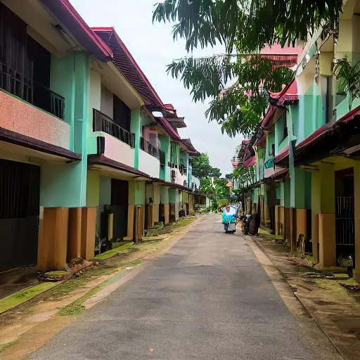 Image similar to walking through an old housing estate in singapore