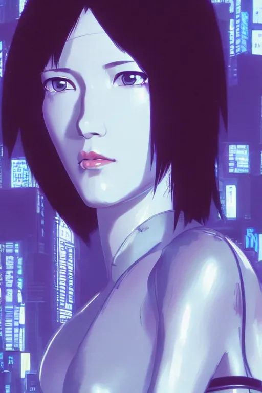 Image similar to a film still portrait of a motoko kusanagi ghost in the shell, finely detailed features : : gits sac 2 0 4 5 by pixar : : by ilya kuvshinov, rossdraws, artgerm, sola digital arts, octane render, production i. g, volumetric lighting, anti aliasing, raytracing : :