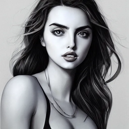 Prompt: portrait of ana de armas by artgerm, random background scene