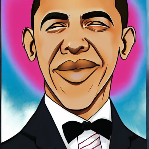 Prompt: Barak Obama, anime style portrait