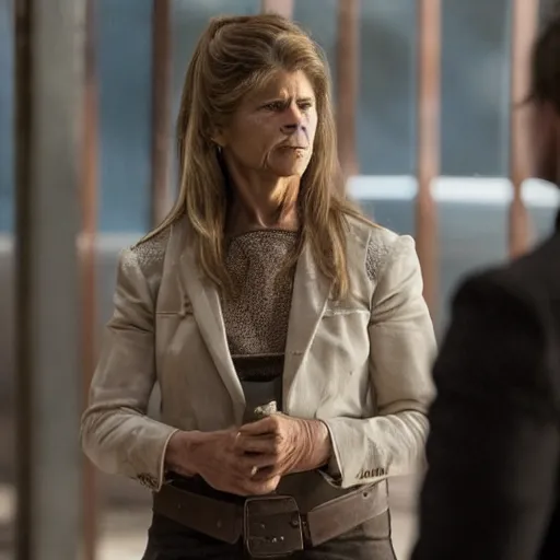 Image similar to linda hamilton as william in season 1 of westworld