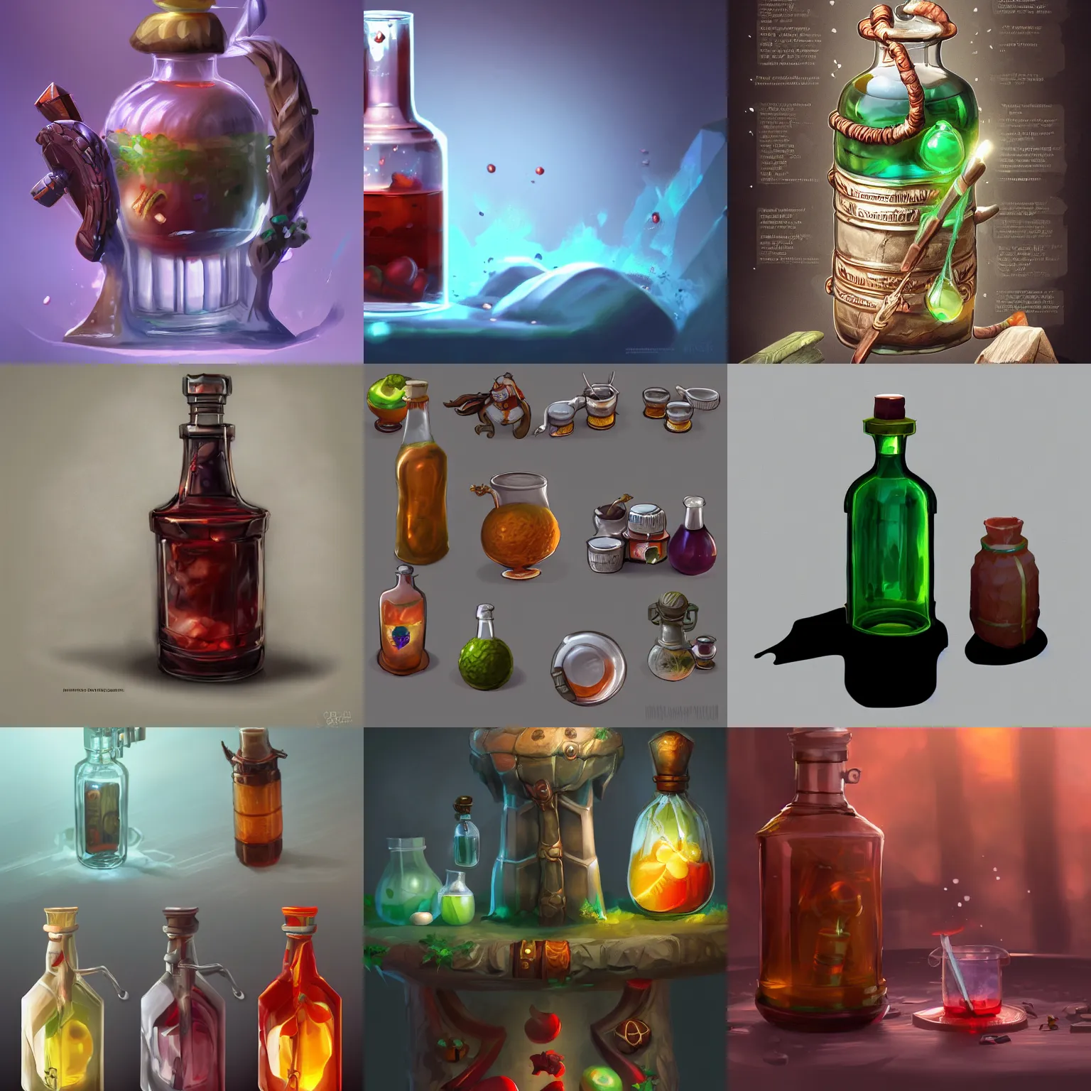Prompt: game concept art of a health potion, cgsociety, artstation