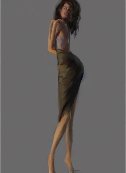 Image similar to full body photo portrait of a gorgeous young woman in the style of stefan kostic, artstation, concept art, illustration, smooth and sharp focus