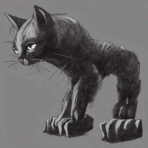 Image similar to cat inspired by shadow of the colossus