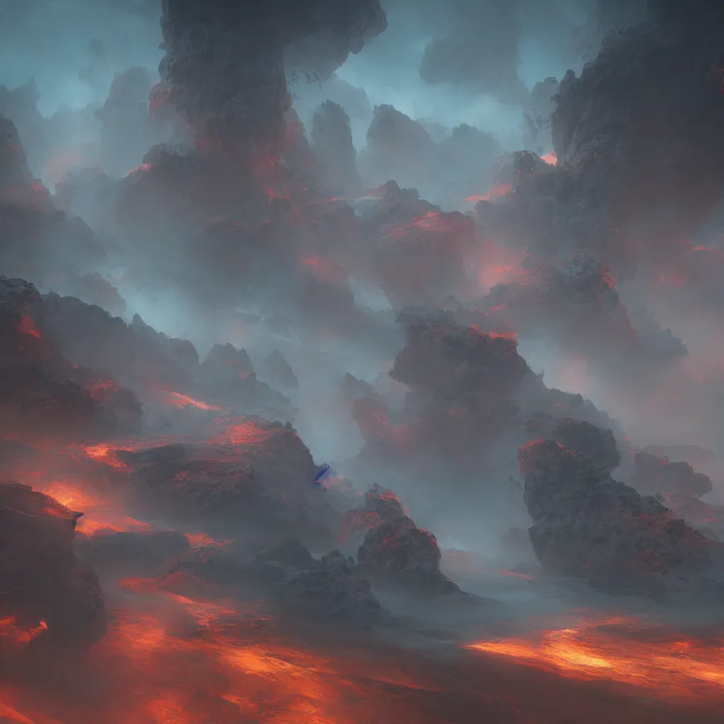 Image similar to atmosphere, concept art, digital art, octane render, xray melting colors