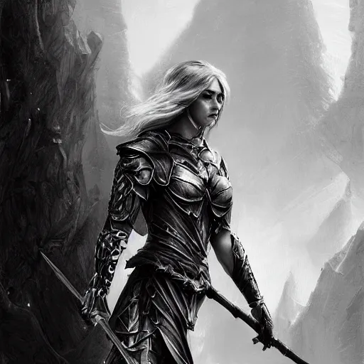 Image similar to elf with armor of rivendel in white black background, epic masterpiece of cinematographic hyperrealism, realistic shaded lighting poster by craig mallismo, artgerm, jeremy lipkin and michael garmash, unreal engine, radiant light, detailed and intricate environment, digital art, art station trends