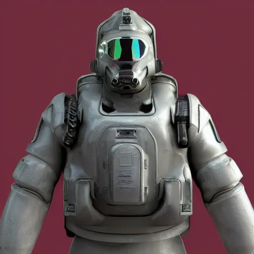 Prompt: a soldier wearing a full set of advanced submarine power armor, 3 d render, octane, ray tracing, ultra high detail, photorealistic, 8 k