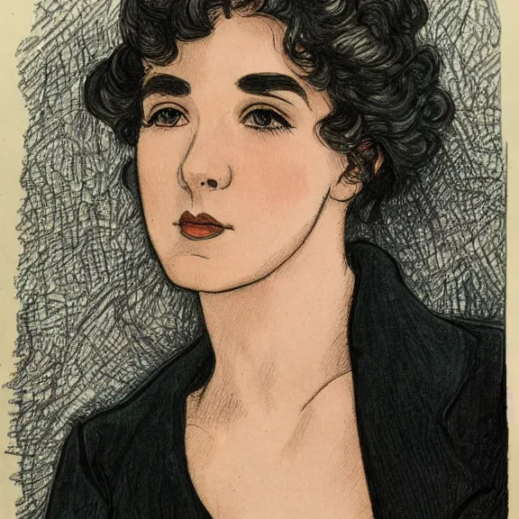 Image similar to a highly detailed portrait in the style of charles dana gibson and in the style of milo manara.