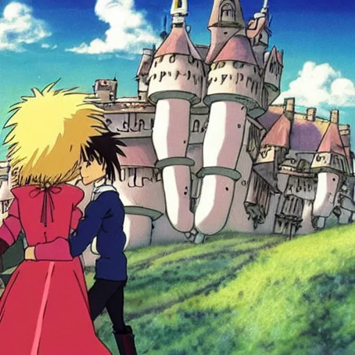 Prompt: howl's moving castle