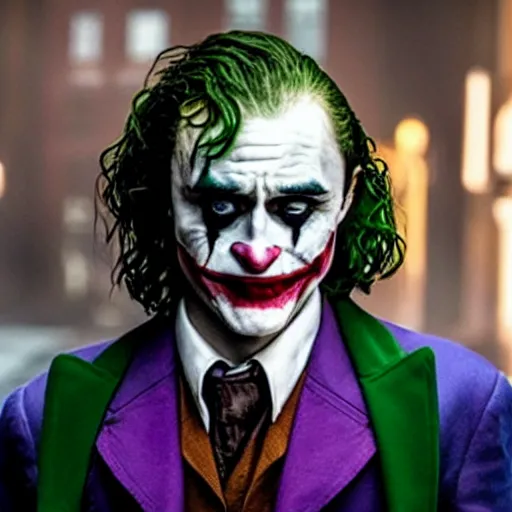 Image similar to film still of Daniel Radcliffe as joker in the new Joker movie