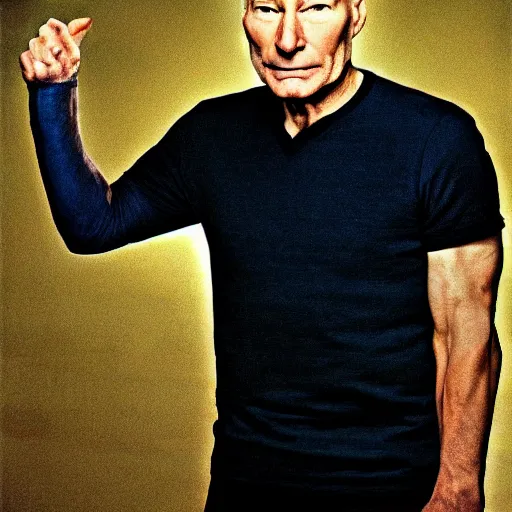 Image similar to patrick stewart as krillin photograph