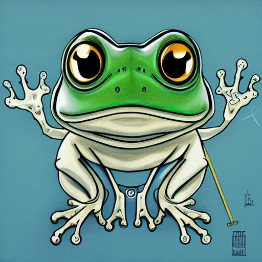 Image similar to maplestory frog, an ultrafine detailed painting by james jean, behance contest winner, vanitas, angular, altermodern