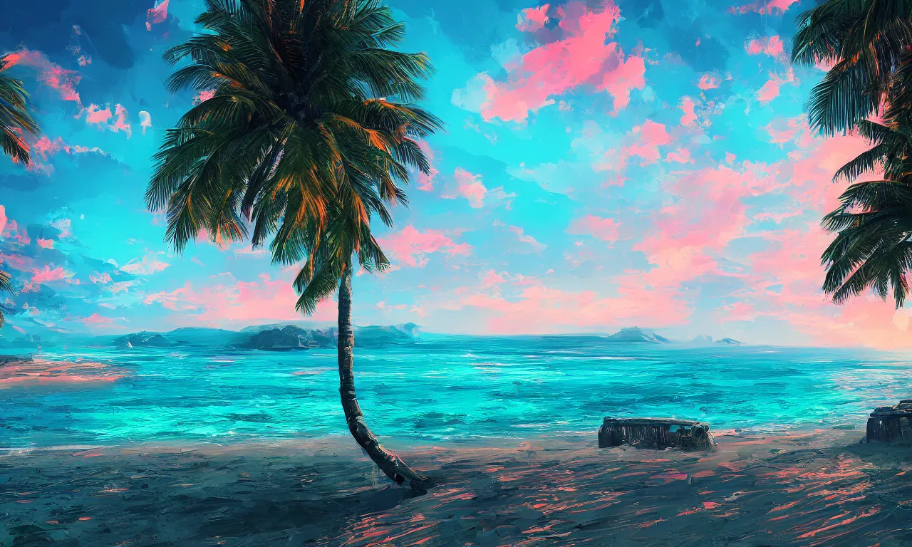 Image similar to paradise beach by alena aenami artworks in 4 k