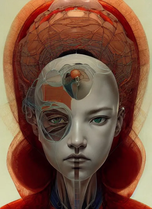 Image similar to prompt : figurative unique features beautiful subconscious, symmetrical face, portrait soft light painted by james jean and katsuhiro otomo and erik jones, inspired by akira anime, smooth face feature, intricate oil painting, high detail illustration, sharp high detail, manga and anime 1 9 9 9