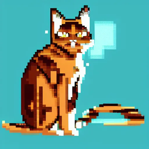 Image similar to a beautiful pixel art image of a tabby cat, high-quality, volumetric light, ultra-detailed, realistic