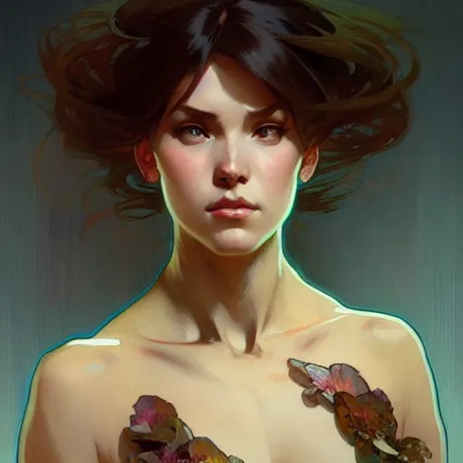 Image similar to digital character concept art by artgerm greg rutkowski alphonse mucha. hd portrait of a expressive princess. hyper detailed, cute overbite, intricate, elegant, digital painting, artstation, smooth, sharp focus