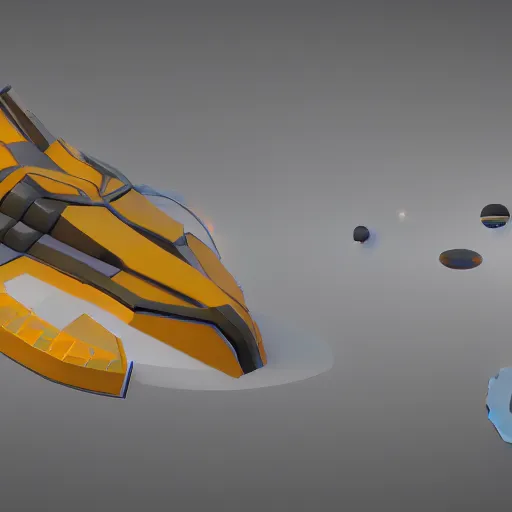 Prompt: abstract spaceships, unreal engine 5, 3D render