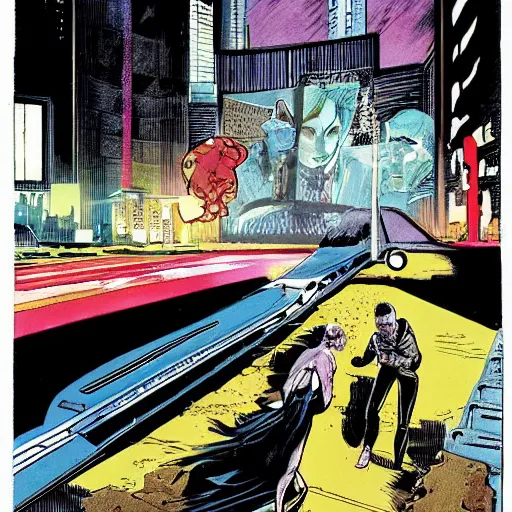 Image similar to blade runner, comic book by pepe moreno, 1 9 9 0