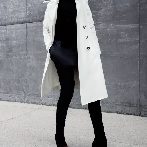 Image similar to white trench coat, clothing design