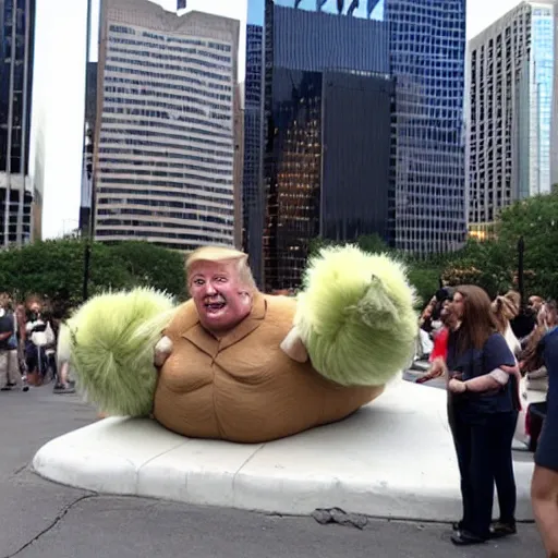 Prompt: trump as jabba the hut in downtown austin